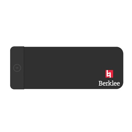 OTM Essentials Berklee College of Music Classic Wireless Charging Cloth Desk Mat, Durable Office Supplies, Non-Slip Base, Quick Charging Wireless Desk Pad, Black - size: Classic- Charging, style: Berklee College of Music