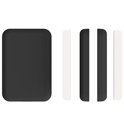 Puxicu Clear Case Compatible with Magsafe Battery Pack, Slim Design Matte TPU Rubber Soft Skin Silicone Protective Cover for Magsafe Battery Pack - 2 Pack (Black+Clear)