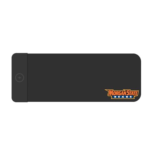 OTM Essentials Morgan State University Classic Wireless Charging Cloth Desk Mat, Durable Office Supplies, Non-Slip Base, Quick Charging Wireless Desk Pad, Black - size: Classic- Charging, style: Morgan State University