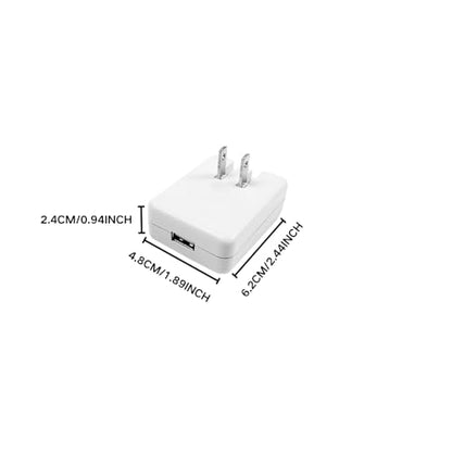 5V 2.1A 2A 1A Flat USB Wall Charger, Retractable USB Power Adapter Charging Block 10W 10.5W 5W AC Power Adapter Compatible with iPhone, iPad, Samsung, Tablet, Kindle-White-1PCS (10.5W-5V 2.1A)