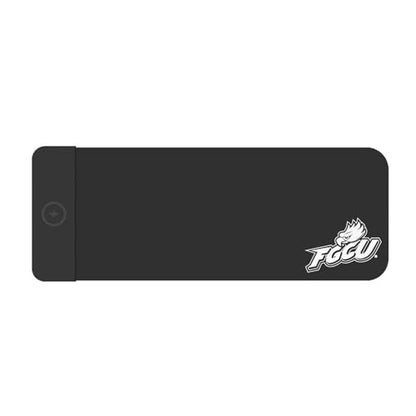 OTM Essentials Florida Gulf Coast University Classic Wireless Charging Cloth Desk Mat, Durable Office Supplies, Non-Slip Base, Quick Charging Wireless Desk Pad, Black - size: Classic- Charging, style: Florida Gulf Coast University