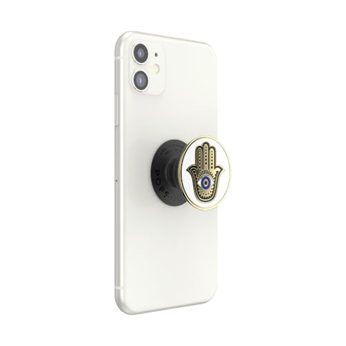 PopSockets Adhesive Phone Grip, Holder- Hamsa Hand - color: White, style: Adhesive