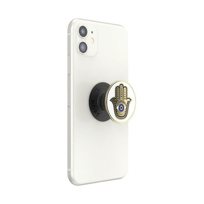 PopSockets Adhesive Phone Grip, Holder- Hamsa Hand - color: White, style: Adhesive