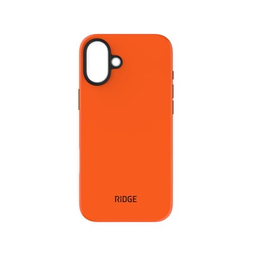 Ridge Case Compatible with iPhone 16 Plus - Compatible with MAGSAFE & Wireless Charging, Aluminum Control Buttons, Dual-Layer Construction, TPU Bumper with Drop Protection (Basecamp Orange) - color: Basecamp Orange, size: iPhone 16 Plus