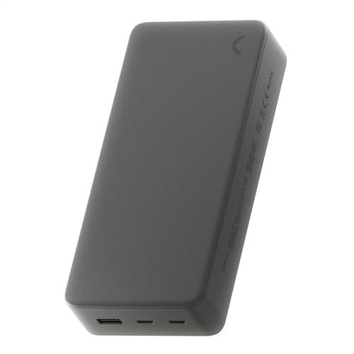 Clemm Portable Charger 30000mAh, Power Bank for iPhone, Samsung, iPad & Laptops, 3 Ports (USB-A + 2× USB-C), Quick Charge & Power Delivery, Up to 6 Phone Charges or 1 Laptop Charge, Graphite