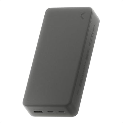 Clemm Portable Charger 30000mAh, Power Bank for iPhone, Samsung, iPad & Laptops, 3 Ports (USB-A + 2× USB-C), Quick Charge & Power Delivery, Up to 6 Phone Charges or 1 Laptop Charge, Graphite