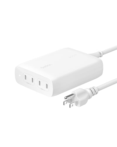 Belkin 200W 4-Port GaN USB C Charger Block, Fast Charging for MacBook - color: White