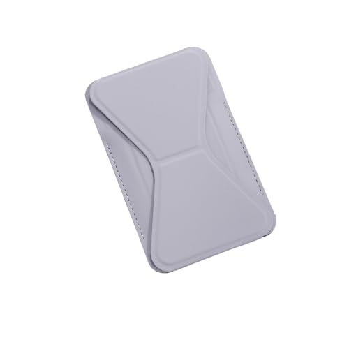 Magnetic Wallet for MagSafe with Stand, RFID Blocking, 2 Card Holder, Slim Leather, Compatible with iPhone 17 16 15 14 13 12 Series - color: Grey small support