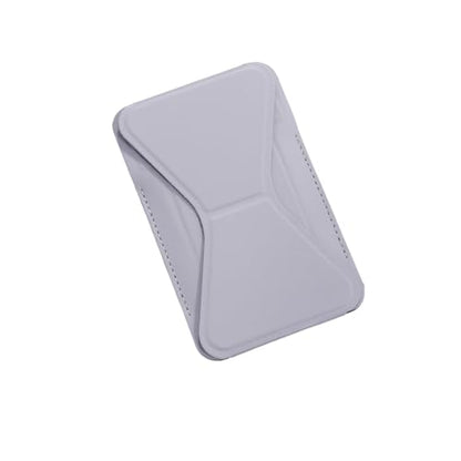 Magnetic Wallet for MagSafe with Stand, RFID Blocking, 2 Card Holder, Slim Leather, Compatible with iPhone 17 16 15 14 13 12 Series - color: Grey small support