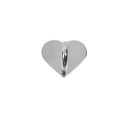 12Pcs Phone Charm Hook Adhesive (Heart-shaped, Silver, Small) - color: Silver (S)