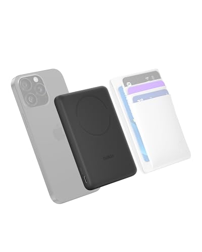 Belkin 5K 7.5W Ultra Slim Portable Power Bank, Supports MagSafe Accessories - color: Black