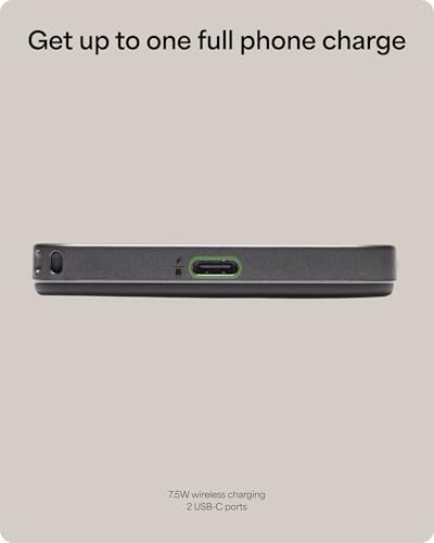 Mophie Powerstation Prime Wireless 5K Power Bank - Magnetic Wireless Portable Charger 5,000mAh Internal Battery External Battery Pack Slim Profile Travel Power Bank with Hidden Digital Display - Gray