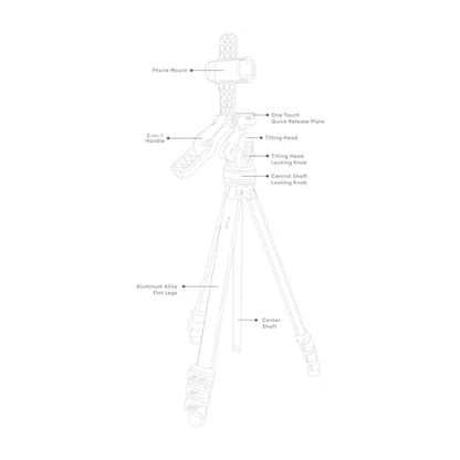 Heavy Duty Lightweight Tripods by foldio foldable studio, Portable Cell Phone & Camera Tripods with Phone Holder, for iPhone, Android, Tripod for Photo Video Shooting (Travel Tripod - Aluminum) - style: Travel Tripod - TT Aluminum