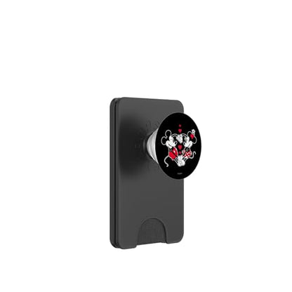 Disney Mickey and Minnie Love Gaze Hearts Black PopSockets PopWallet for MagSafe - style: Magnetic PopWallet
