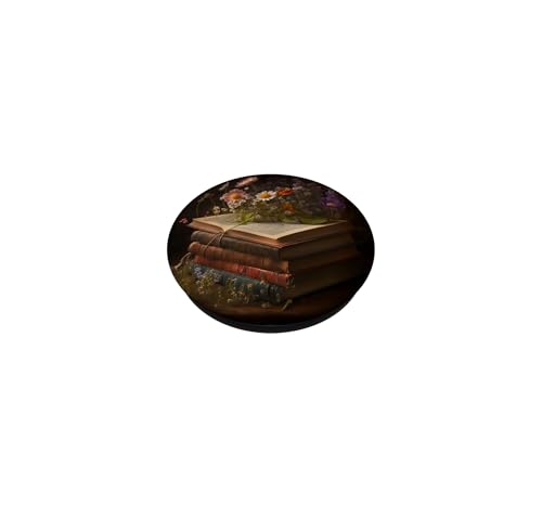 Librarian Flowery Book Lover Bookish Floral Aesthetic PopSockets Adhesive PopGrip - style: Adhesive PopGrip