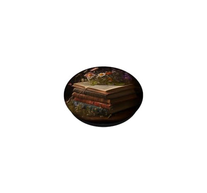 Librarian Flowery Book Lover Bookish Floral Aesthetic PopSockets Adhesive PopGrip - style: Adhesive PopGrip