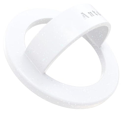 Anteel Magnetic Silicone Ring Grip Phone Holder, Strong Magnetic Attraction, Comfy and Portable, Removable Finger Loop Grip for Magsafe Phone Case (White Glitter) - color: White Glitter