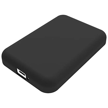Puxicu Clear Case Compatible with Magsafe Battery Pack, Slim Design Matte TPU Rubber Soft Skin Silicone Protective Cover for Magsafe Battery Pack - 2 Pack (Black+Clear)