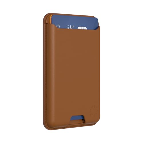 PopSockets Softgoods Phone Wallet and Adapter Ring for MagSafe, Phone Card Holder, Wireless Charging Compatible, Wallet Compatible with MagSafe® - Cognac - color: Cognac, style: Without Grip