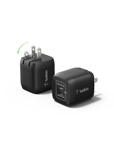 Belkin 45W Dual GaN USB C Charger Block, 2 Pack, Fast Charging - style: 45W Black 2-pack