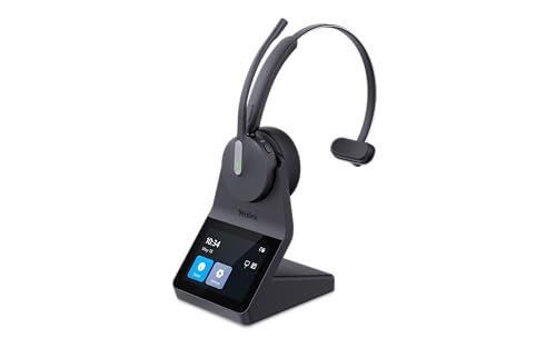 Yealink HA64 Pro Wireless DECT & Bluetooth Headset with Touch Screen for Office, Home, Desk Phone, Computer, Smartphone (Single Speaker) - style: Single Speaker