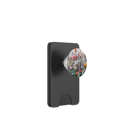 Mixed Flower Bouquet Floral Pattern PopSockets PopWallet for MagSafe - style: Magnetic PopWallet