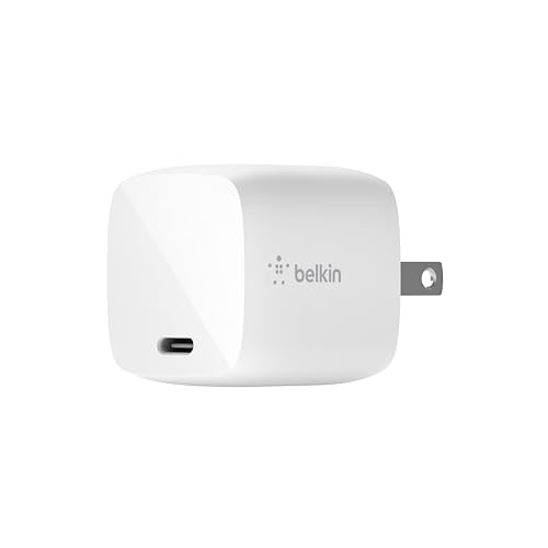 Belkin 30W GaN USB C Charger Block, Fast Charging for Travel - size: Single Port (30W) GaN