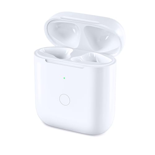 Wireless Charging Case Replacement Compatible with AirPod 1 2, Air Pods 1 2 Charger Case with Bluetooth Pairing Without Earbuds, White