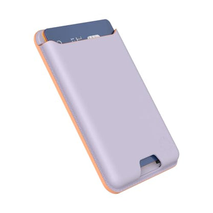 PopSockets Softgoods Phone Wallet and Adapter Ring for MagSafe, Phone Card Holder, Wireless Charging Compatible, Wallet Compatible with MagSafe® - Lavender - color: Pale Lavendar, style: Without Grip