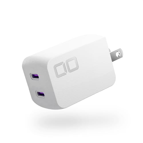 CIO NovaPort Duo II 45W2C Dual USB-C GaN Fast Charge Block (White) - color: White