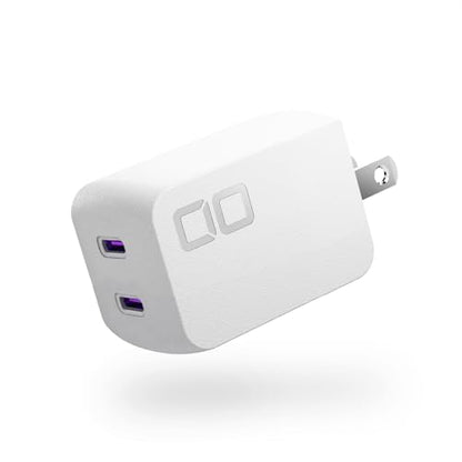 CIO NovaPort Duo II 45W2C Dual USB-C GaN Fast Charge Block (White) - color: White