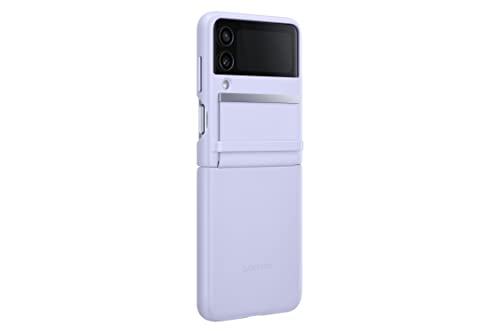 SAMSUNG Galaxy Z Flip4 Flap Leather Cover, Protective, Premium Luxury Phone Case with Slim Style Design, US Version, Serene Purple - color: Serenity Purple, style: Leather