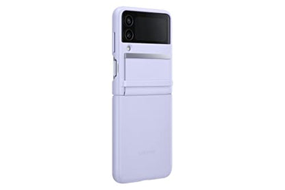 SAMSUNG Galaxy Z Flip4 Flap Leather Cover, Protective, Premium Luxury Phone Case with Slim Style Design, US Version, Serene Purple - color: Serenity Purple, style: Leather