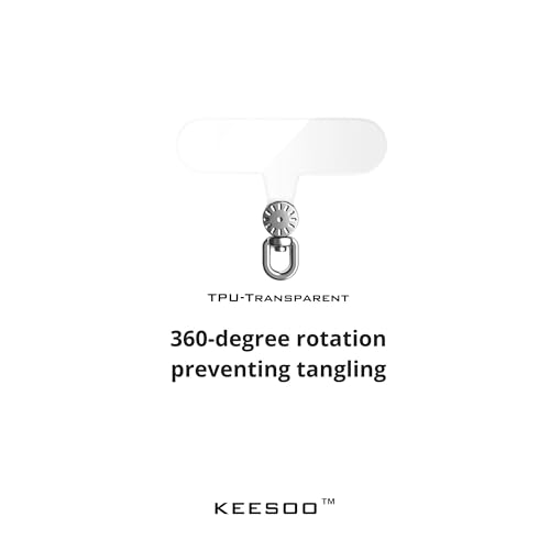 360 Degree Rotatable Clear Transparent TPU Mobile Phone Tether Tabs - Compatible with Lanyards and Mobile Phone Accessories, 2-Pack(TPU-Transparent) - color: 01 High-toughness Tpu-clear