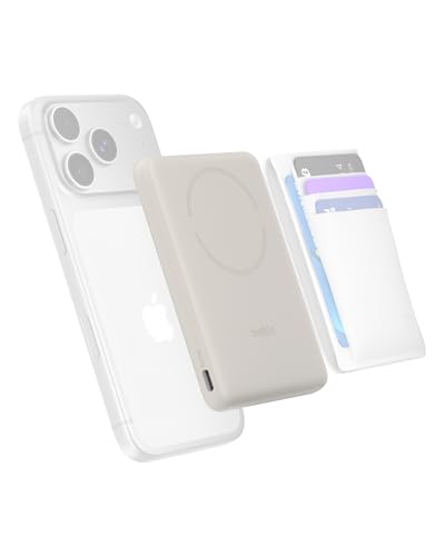 Belkin 5K 15W Qi2 MagSafe Power Bank with USB C Cable for iPhone 17 & More - color: Sand