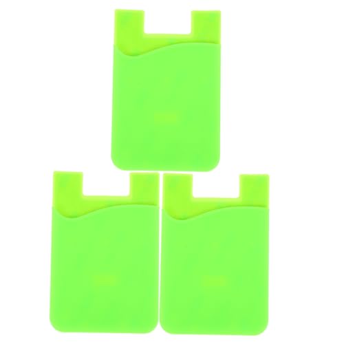 jojofuny 3 Pack Adhesive Phone Wallet Silicone Card Holder for Cell Phone - color: Green