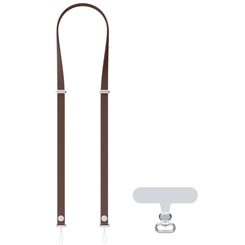 Hokone Lanyard Crossbody Strap for iPhone 17 Series, Adjustable Anti-Theft Neck Holder with Magnetic Strap & Quick Release - color: Sienna