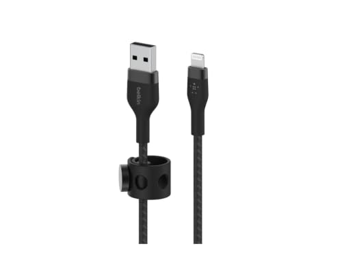 Belkin USB A to Lightning Braided Cable 9.9ft Fast iPhone Charger Cord - color: Black, style: 3M
