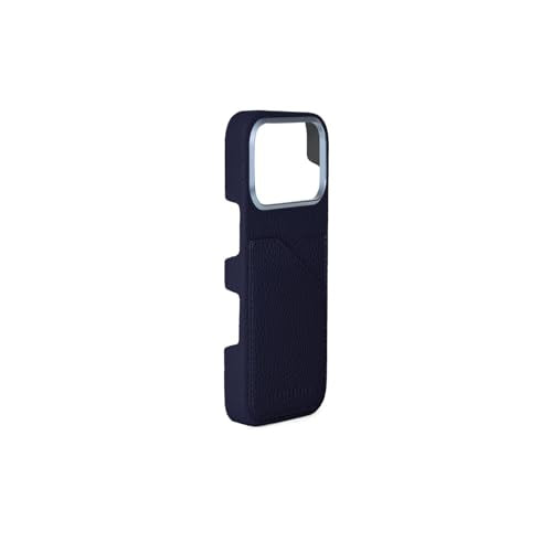 BONAVENTURA (for iPhone 17 Pro Shrink Leather Back Cover Case [Navy], Made with Premium European Genuine Leather, Gift BPCT17P-NA