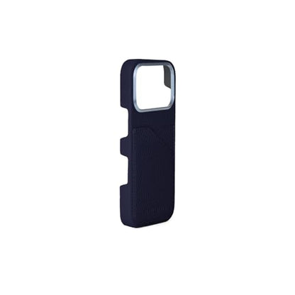 BONAVENTURA (for iPhone 17 Pro Shrink Leather Back Cover Case [Navy], Made with Premium European Genuine Leather, Gift BPCT17P-NA