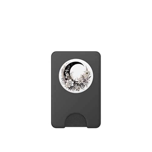 Crescent Moon and Flowers Floral Moon PopSockets PopWallet for MagSafe - style: Magnetic PopWallet