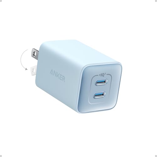 Anker Nano Phone Charger,47W Max 2-Port GaN Fast Charger USB C - color: blue, size: 2.36 x 3.94 x 2.36 Inch