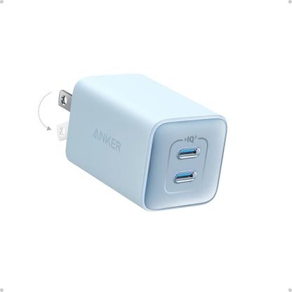 Anker Nano Phone Charger,47W Max 2-Port GaN Fast Charger USB C - color: blue, size: 2.36 x 3.94 x 2.36 Inch