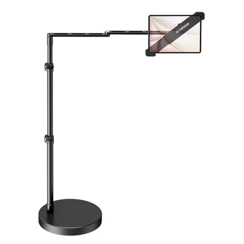 elitehood Diagonal Design iPad Floor Stand for Bed with Heavy Duty Base - style: Corner-Clamp Tablet Holder