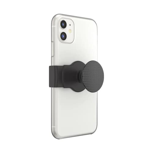 PopSockets Phone Grip Slide for Phones and Cases, Sliding Phone Grip with Expanding Kickstand - Black Knurled Texture
