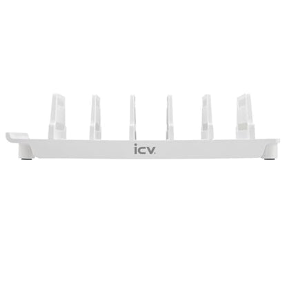 iCV Adjustable Universal Multi Device Organizer Dock Stand Holder, Compatible for iPhone, Samsung Galaxy, Google Nexus, Pixel, All Android Phone-No Charging Port (White) - color: White