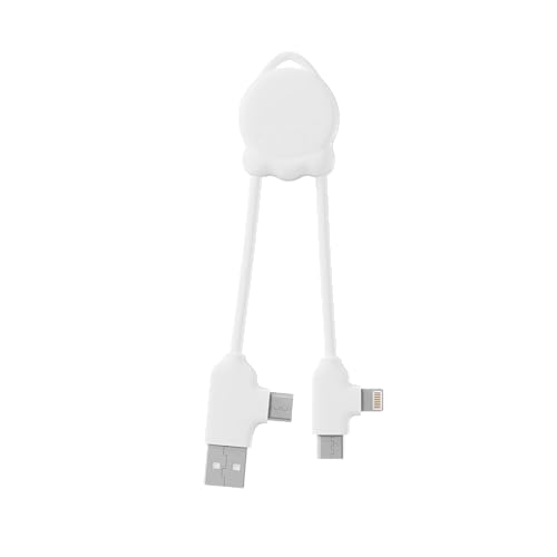 Xoopar OctoMini Multi-USB Cable 4-in-1 Keychain - White