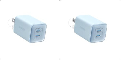 Anker Nano Phone Charger,47W Max 2-Port GaN Fast Charger USB C (Pack of 2) - color: blue, size: 2.36 x 3.94 x 2.36 Inch (Pack of 2)