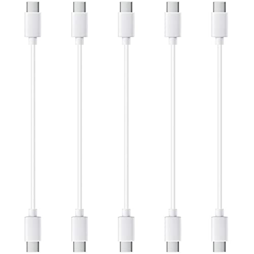 5-Pack 12 Inch Short USB C to USB C Cable White for iPhone 15 16 17 Pro Max - color: White