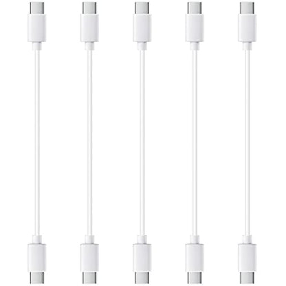 5-Pack 12 Inch Short USB C to USB C Cable White for iPhone 15 16 17 Pro Max - color: White